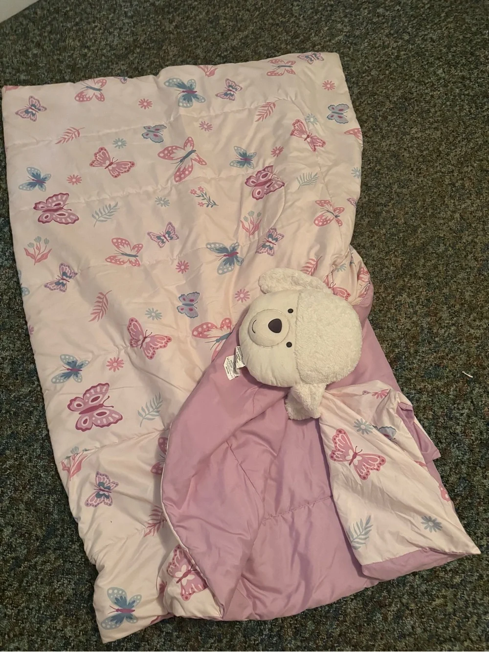 Plush Pink Butterfly twin Comforter - Child Bedding
